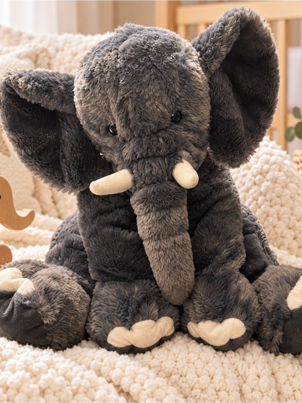 Toys R Us Gray Elephant Plush 18” Jumbo Floppy Stuffed Animal 2015